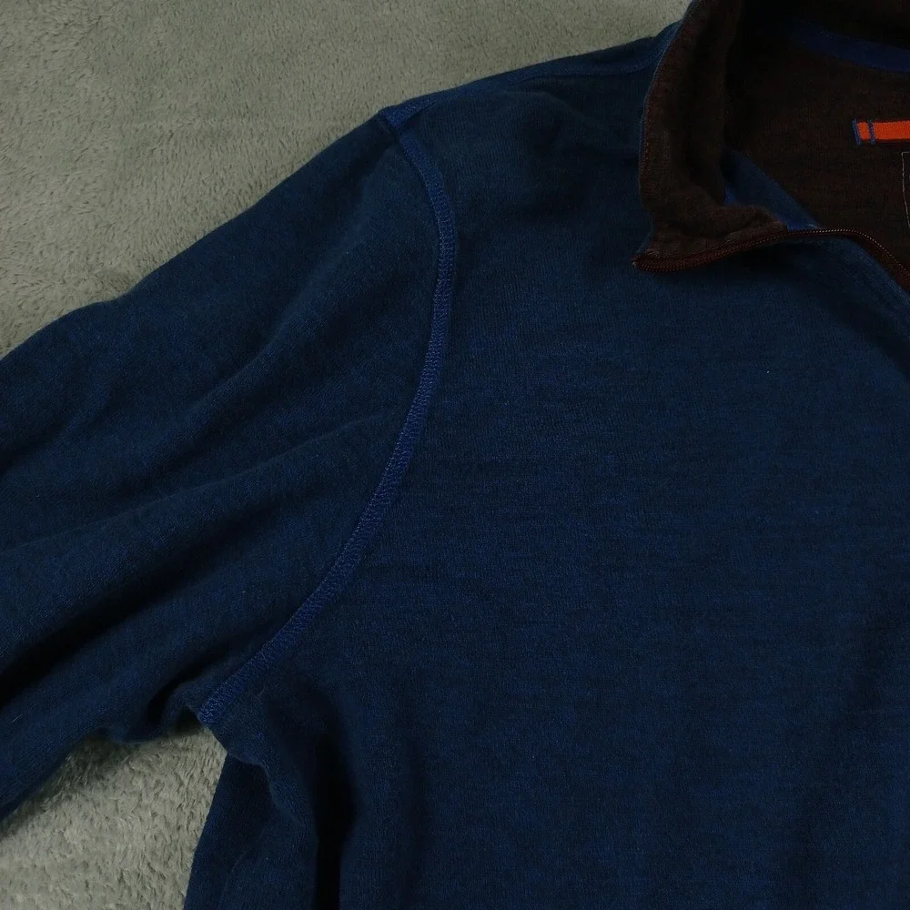 North Face Sweater Mens Large Blue 1/4 Zip Pullover Preppy Casual‎